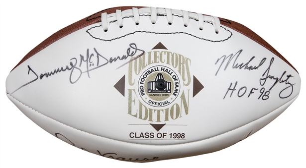 NFL Hall of Famers Multi Signed Wilson Class Of 1998 Football With 5 Signatures: Singletary, Krause, McDonald, Munoz & Stephenson (Singletary LOA & Beckett)